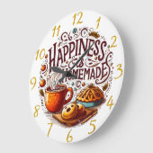 Geluk is zelfgemaakt bakken en koken creatie grote klok (Hoek)