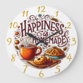 Geluk is zelfgemaakt bakken en koken creatie grote klok (Voorkant)