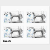 Geluk is zelfgemaakt naaithema rechthoekige sticker (Vel)