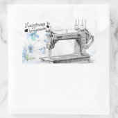 Geluk is zelfgemaakt naaithema rechthoekige sticker (Tas)