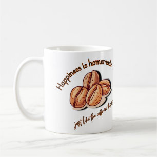 Geluk is zelfgemaakt, net als koffie in deze mok