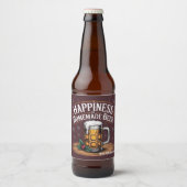 Geluk is zelfgemaakte bier kerstvakantie bier etiket (Voorkant)