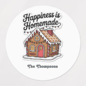 Geluk is zelfgemaakte gepersonaliseerde vakantie labels (Design 1)