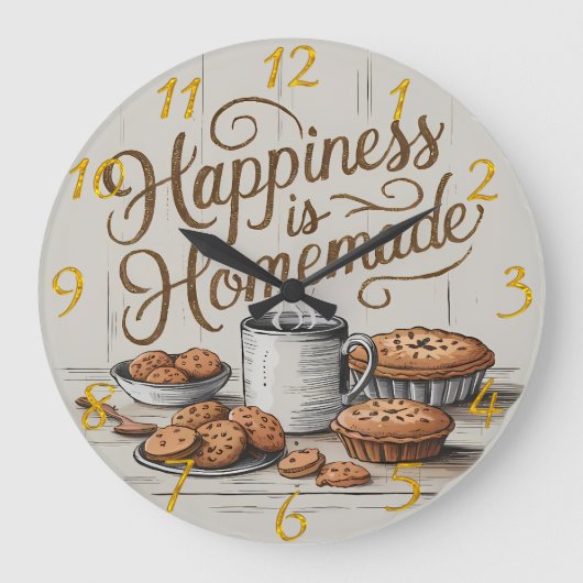 Geluk is zelfgemaakte gezellige en uitnodigende ke grote klok (Voorkant)