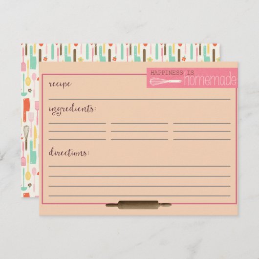 Geluk is zelfgemaakte Kaart-crème (Voorkant / Achterkant)