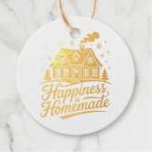 Geluk is zelfgemaakte kerstvakantie bedankjes labels (Voorkant)