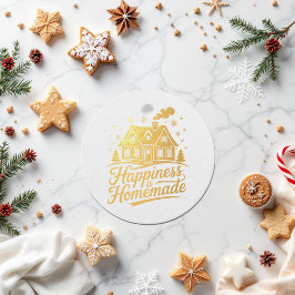 Geluk is zelfgemaakte kerstvakantie bedankjes labels