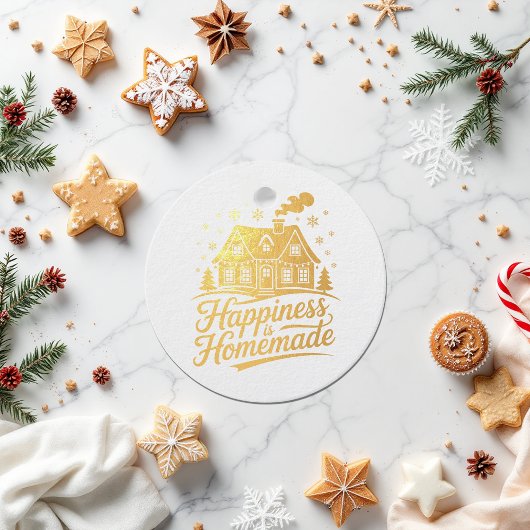 Geluk is zelfgemaakte kerstvakantie bedankjes labels