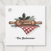 Geluk is zelfgemaakte kerstvakantie bedankjes labels (Voorkant)