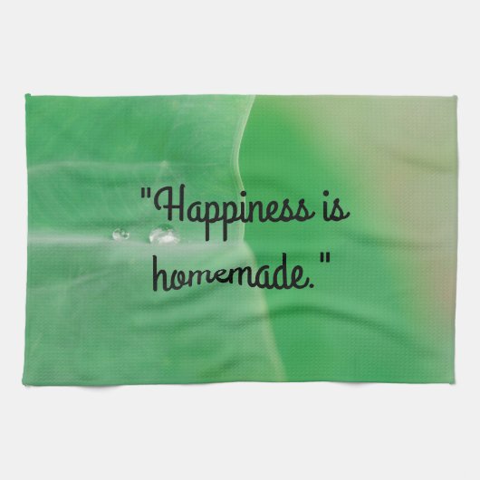 Geluk is zelfgemaakte keukenhanddoek (Horizontaal)