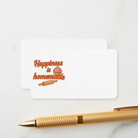 Geluk is zelfgemaakte Sticker Informatiekaartje (Voorkant / Achterkant in situ)