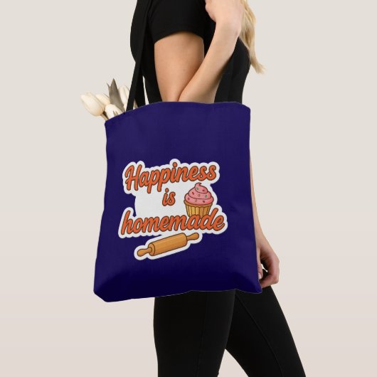Geluk is zelfgemaakte Sticker Tote Bag (Dichtbij)