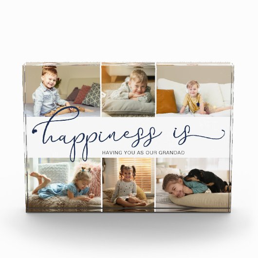 Geluk: jij als onze Grandad 6 Photo Collage Fotoblokken (Voorkant)