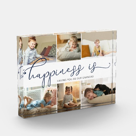 Geluk: jij als onze Grandad 6 Photo Collage Fotoblokken (Links)