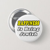 Geluk.. joods ronde button 5,7 cm (Voorkant /achterkant)
