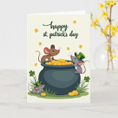 Geluk kaart voor St. Patrick's Day Muizen (Gele Bloem)