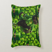 Geluk kabouter zwarte kat St. Patrick's Day Pat Accent Kussen (Voorkant(Verticaal))
