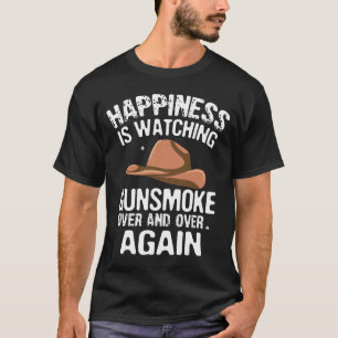 Geluk kijkt keer op keer naar reuzenrook t-shirt