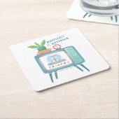 Geluk kijkt naar FRIENDS™ Kartonnen Onderzetters (Schuin)