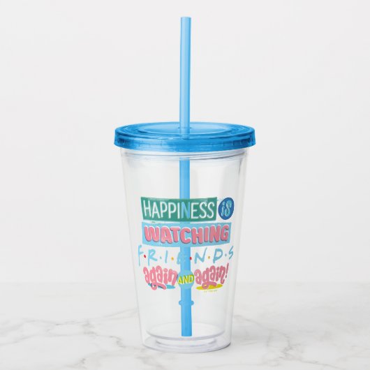 Geluk kijkt opnieuw en opnieuw naar FRIENDS™ Acryl Drinkbeker (Voorkant)