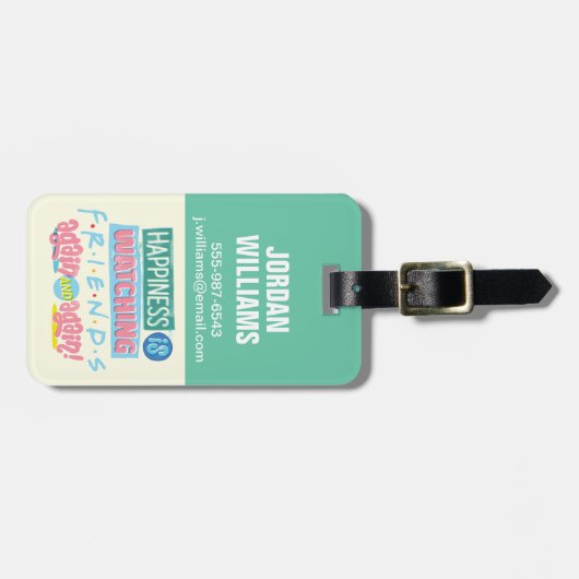 Geluk kijkt opnieuw en opnieuw naar FRIENDS™ Bagagelabel (Voorkant horizontaal)