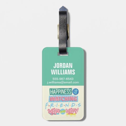 Geluk kijkt opnieuw en opnieuw naar FRIENDS™ Bagagelabel (Achterkant verticaal)