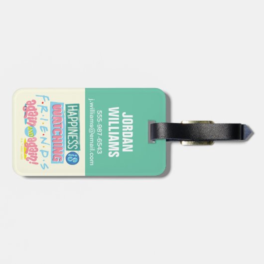 Geluk kijkt opnieuw en opnieuw naar FRIENDS™ Bagagelabel (Achterkant horizontaal)