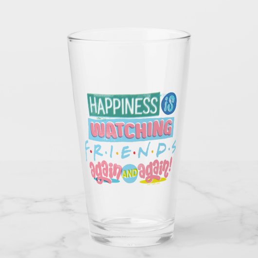 Geluk kijkt opnieuw en opnieuw naar FRIENDS™ Glas (Voorkant)