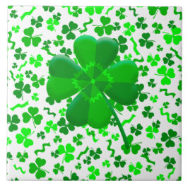 Geluk Klavertje Vier Shamrocks Confetti Tegeltje