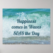 Geluk komt de dag in Waves Zeeen Poster (Voorkant)