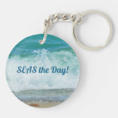 Geluk komt de dag in Waves ZEEEN Sleutelhanger (Achterkant)
