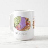 Geluk komt in de Mok van de Vis van Golven (Voorkant links)