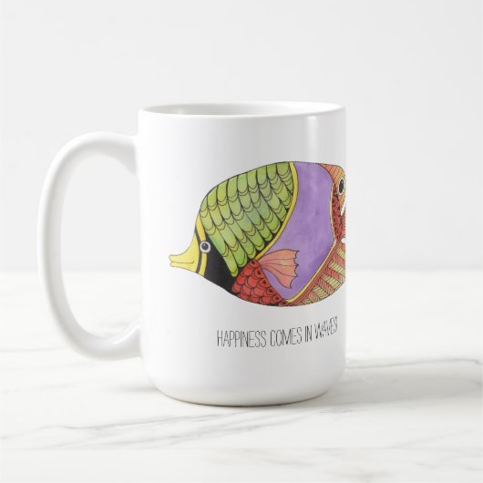 Geluk komt in de Mok van de Vis van Golven (Links)