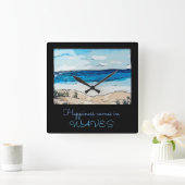 Geluk komt in golven acrylwandklok vierkante klok (Huis)