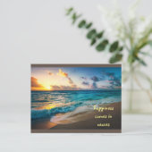 Geluk komt in golven briefkaart (Staand voorkant)