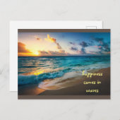 Geluk komt in golven briefkaart (Voorkant / Achterkant)