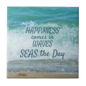 Geluk komt in golven die golven breken tegeltje (Voorkant)