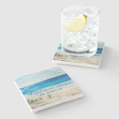 Geluk komt in golven Hard plastic onderzetter (Zijkant)