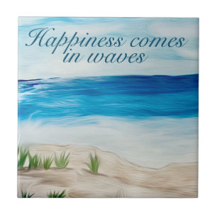 Geluk komt in golven Hard plastisch onderzetter Tegeltje