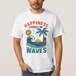 Geluk Komt in Golven - Motiverende T-shirt voor Ma