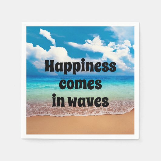 Geluk komt in golven servet (Voorkant)