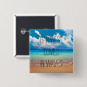 Geluk komt in golven vierkante button 5,1 cm (Voorkant /achterkant)