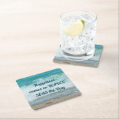 Geluk komt in golven ZEEEN de dag Kust Kartonnen Onderzetters (Insitu)