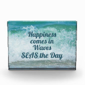 Geluk komt in golven Zeeen de dag mooi Fotoblokken (Voorkant)