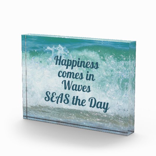Geluk komt in golven Zeeen de dag mooi Fotoblokken (Rechts)