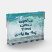 Geluk komt in golven Zeeen de dag mooi Fotoblokken (Links)