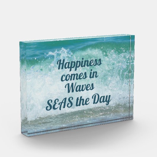 Geluk komt in golven Zeeen de dag mooi Fotoblokken (Links)