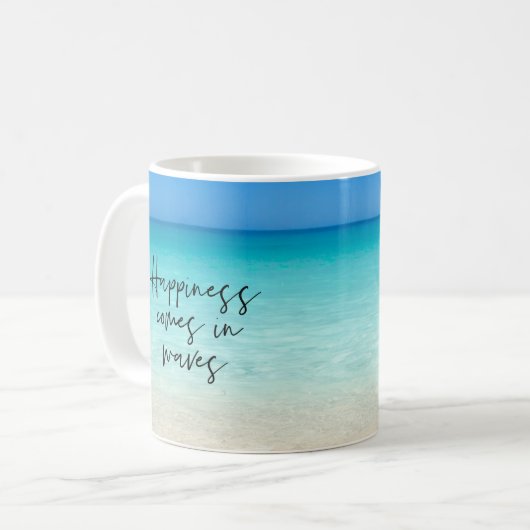 Geluk komt in het Kiekenbiljet van Golven Koffiemok (Voorkant links)