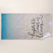 Geluk komt in vette vont met oceaangolven strandlaken (Voorkant)