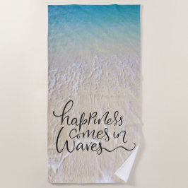 Geluk komt in vette vont met oceaangolven strandlaken